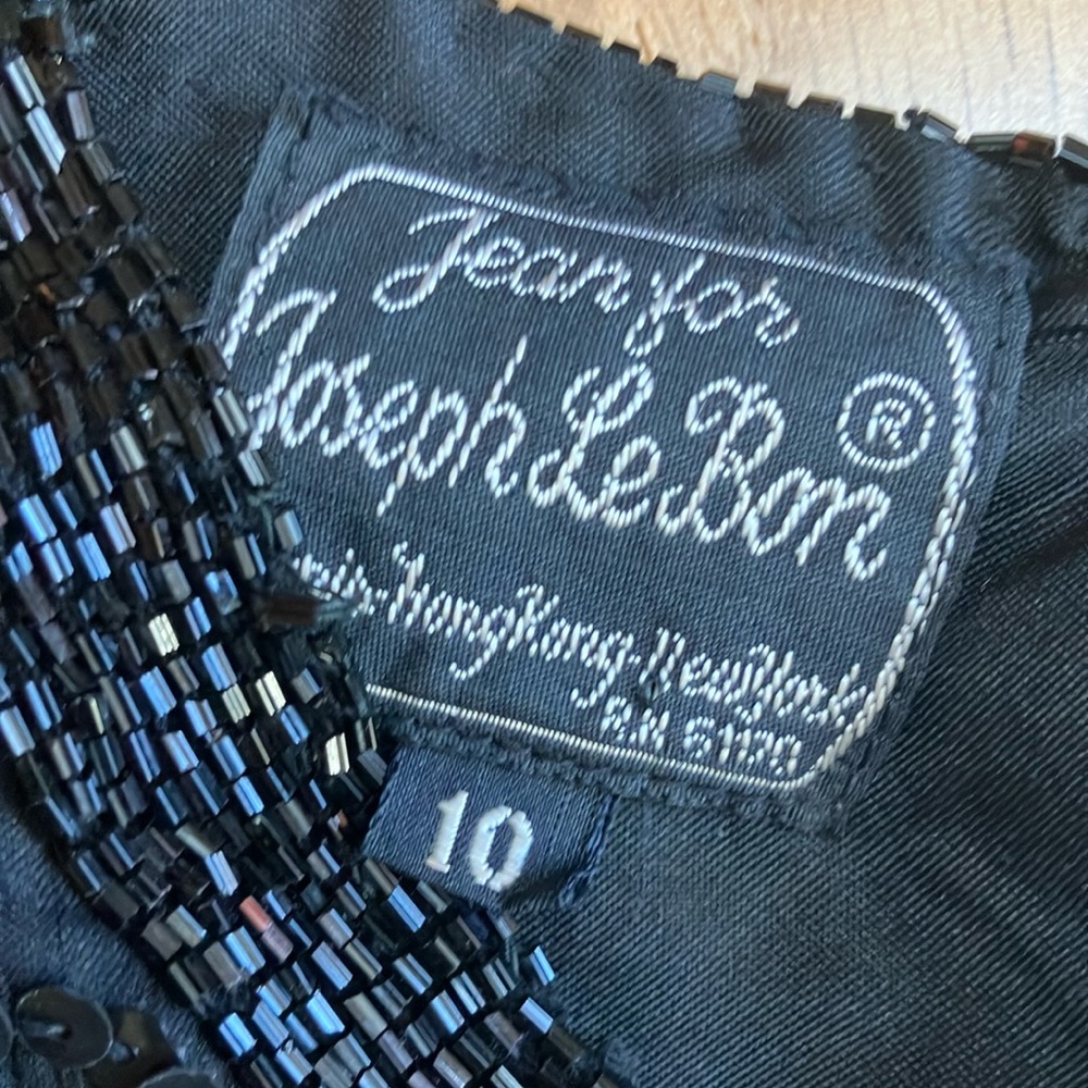 Vintage Black Sequin beaded Blouse size 10 - Picture 2 of 7